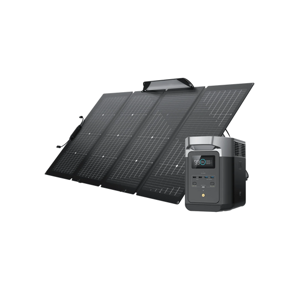 Station électrique EcoFlow Delta 2 et son panneau solaire EcoFlow 220watts pour recharger son Camping Car