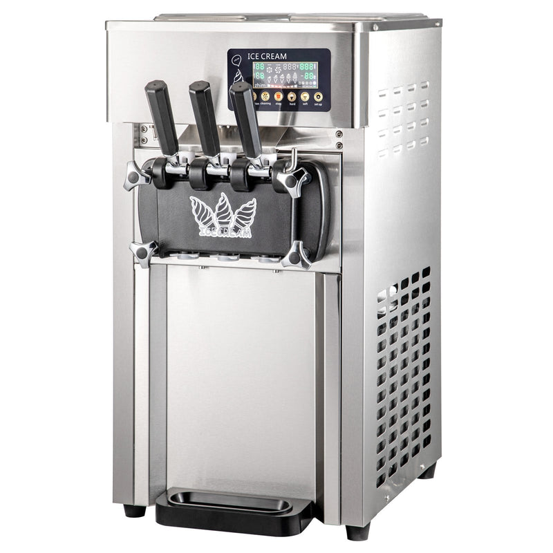 VEVOR Machine à Crème Glacée 1200 W Sorbetière électrique Professionnelle Commerciale 18 L/h 2 Saveurs Uniques 1 Saveur Mixte 2 Trémies 3 L Machine