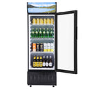 VEVOR Réfrigerateur à Boissons Commercial 195 L Frigo Vitrine Température 0-10 ℃Armoire à Boisson Réfrigérée avec 3 Étagères Réglables et Caisson Lumineux Personnalisable pour Magasin Supermarché Bar