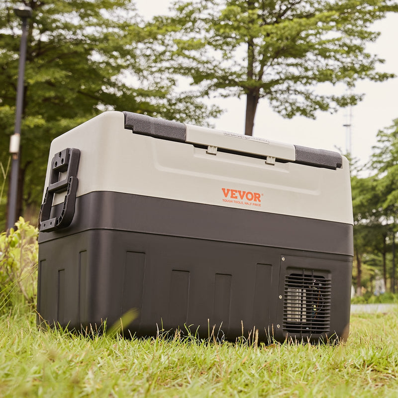 VEVOR Glacière Électrique Portable de 45 L Réfrigérateur de Voiture Portable 12/24 V CC 100-240 V CA Frigo Voiture Double Zone 0,6 kW.h -20 °C à 10 °C Réglable Congélateur pour Camion Bateau Camping