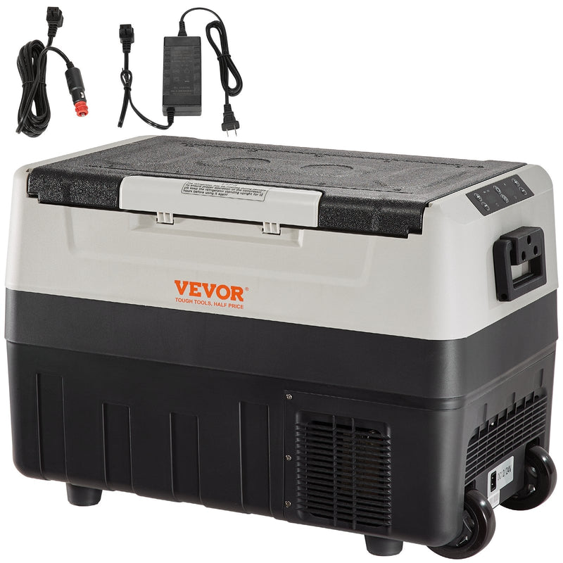 VEVOR Glacière Électrique Portable de 45 L Réfrigérateur de Voiture Portable 12/24 V CC 100-240 V CA Frigo Voiture Double Zone 0,6 kW.h -20 °C à 10 °C Réglable Congélateur pour Camion Bateau Camping