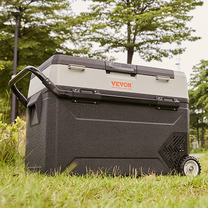 VEVOR Glacière Électrique Portable de 53 L Réfrigérateur de Voiture Portable 12/24 V CC 100-240 V CA Frigo Voiture Double Zone 0,6 kW.h -20 °C à 10 °C Réglable Congélateur pour Camion Bateau Camping
