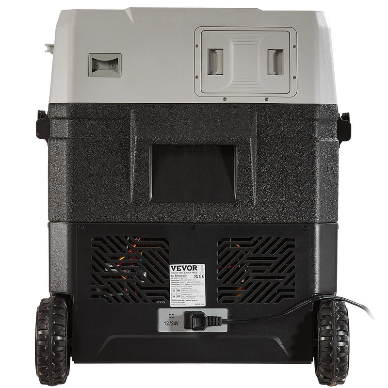 VEVOR Glacière Électrique Portable de 53 L Réfrigérateur de Voiture Portable 12/24 V CC 100-240 V CA Frigo Voiture Double Zone 0,6 kW.h -20 °C à 10 °C Réglable Congélateur pour Camion Bateau Camping