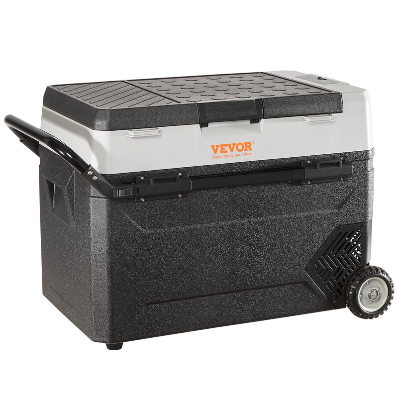 VEVOR Glacière Électrique Portable de 53 L Réfrigérateur de Voiture Portable 12/24 V CC 100-240 V CA Frigo Voiture Double Zone 0,6 kW.h -20 °C à 10 °C Réglable Congélateur pour Camion Bateau Camping