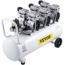VEVOR Compresseur d'air silencieux sans huile 22 gallons 80 l air comprimé silencieux avec 2 manomètres pour réparation domestique, nettoyage du chauffage au sol, peinture en tôle